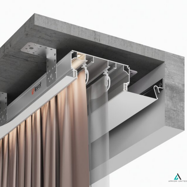 Ниша карниз демпферная "IProf" Q8d, длина 3.2 метра, черный+ демпфер IProf-Q8d-3.2B фото