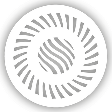 Магнітна вентиляційна решітка "Геометрія №2", (&Oslash; 150 мм.), біла + платформа Геометрія №2 біла фото